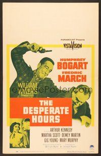 7h207 DESPERATE HOURS WC '55 Humphrey Bogart attacks Fredric March from behind, William Wyler