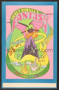 7h214 FANTASIA WC R70 cool psychedelic artwork, Disney musical cartoon classic!
