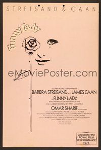 7h219 FUNNY LADY WC '75 Barbra Streisand watches James Caan play piano!