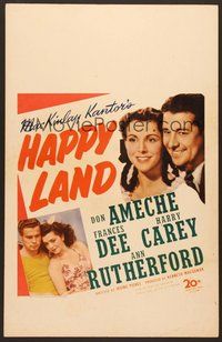 7h231 HAPPY LAND WC '43 Don Ameche's son dies in WWII, a ghost shows him why it was worth while!