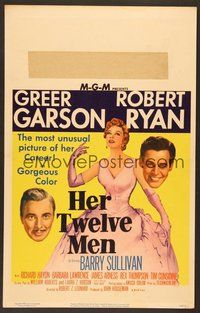 7h239 HER TWELVE MEN WC '54 art of teacher Greer Garson, plus Robert Ryan & Barry Sullivan!