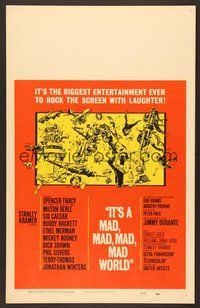7h246 IT'S A MAD, MAD, MAD, MAD WORLD WC '64 great different montage art NOT by Jack Davis!