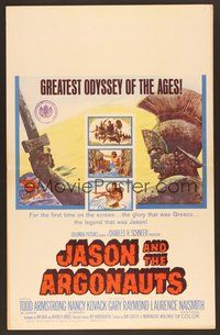 7h249 JASON & THE ARGONAUTS WC '63 great special fx by Ray Harryhausen, cool art of colossus!