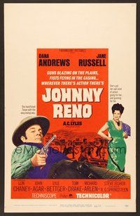 7h250 JOHNNY RENO WC '66 Dana Andrews, Jane Russell, wherever there's action, there's Johnny Reno!