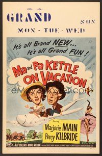 7h272 MA & PA KETTLE ON VACATION WC '53 wacky hillbillies Marjorie Main & Percy Kilbride!
