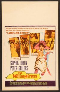 7h283 MILLIONAIRESS WC '60 beautiful Sophia Loren is the richest girl in the world, Peter Sellers!