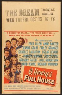 7h293 O HENRY'S FULL HOUSE WC '52 Fred Allen, Anne Baxter, Jeanne Crain & young Marilyn Monroe!