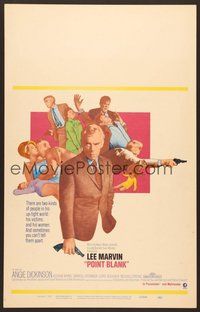 7h305 POINT BLANK WC '67 cool art of Lee Marvin, Angie Dickinson, John Boorman film noir!