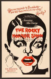 7h311 ROCKY HORROR SHOW stage play WC '75 cool art of Tim Curry on Broadway!