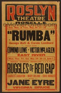 7h313 ROSLYN THEATRE local theatre WC '35 Rumba, East River, Ruggles of Red Gap!