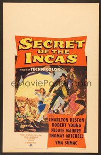7h318 SECRET OF THE INCAS WC '54 Charlton Heston & Robert Young in South America!