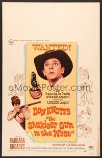 7h320 SHAKIEST GUN IN THE WEST WC '68 Barbara Rhoades with rifle, Don Knotts on wanted poster!