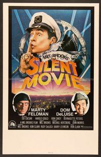 7h322 SILENT MOVIE WC '76 Marty Feldman, Dom DeLuise, art of Mel Brooks by John Alvin!