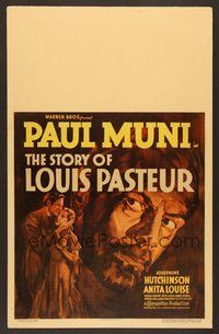 7h334 STORY OF LOUIS PASTEUR WC '36 great artwork of Paul Muni in the title role!
