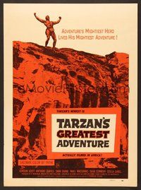 7h343 TARZAN'S GREATEST ADVENTURE WC '59 hero Gordon Scott lives his mightiest adventure!