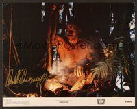 7j078 PREDATOR signed 11x14 still '87 by Arnold Schwarzenegger, who's close up in the jungle!
