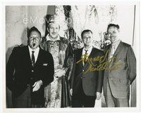 7j215 FORREST J. ACKERMAN signed 8x10 REPRO still '90s with Vincent Price & others on The Raven set
