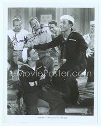 7j155 FRANK SINATRA signed 8x10 still R72 in sailor suit with Gene Kelly from Anchors Aweigh!