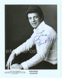 7j216 FRANKIE AVALON signed 8x10 REPRO still '70s great seated portrait looking youthful as ever!