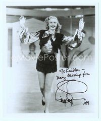 7j218 GINGER ROGERS signed 8x10 REPRO still '89 full-length portrait in cool dancing outfit!