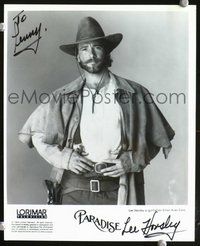 7j226 LEE HORSLEY signed 8x10 REPRO still '90s as gunfighter Ethan Cord from Paradise!