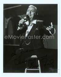7j243 TENNESSEE ERNIE FORD signed 8x10 REPRO still '80s sitting on stool singing into microphone!