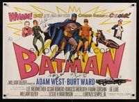 7j140 BATMAN signed REPRO British quad '66 by Adam West, Burt Ward AND Frank Gorshin!