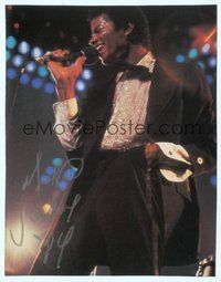 7j188 MICHAEL JACKSON signed color 8x10.5 magazine page '84 great close up from his Thriller days!
