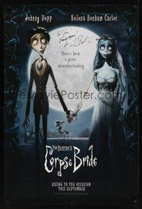 7j102 CORPSE BRIDE signed DS 1sh '05 Tim Burton stop-motion animated horror musical!
