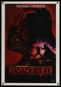 7j139 DAVID PROWSE signed REPRO 1sh '80s by Darth Vader, Revenge of the Jedi, Star Wars!