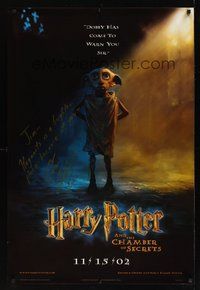 7j109 HARRY POTTER & THE CHAMBER OF SECRETS signed DS teaser 1sh '02 by director Chris Columbus!
