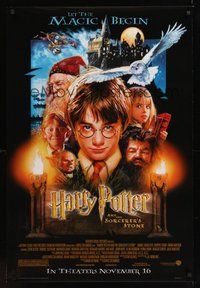 7j110 HARRY POTTER & THE PHILOSOPHER'S STONE signed advance 1sh '01 by director Chris Columbus!