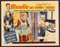 7j048 BLONDIE HAS SERVANT TROUBLE signed LC '40 by Penny Singleton, who's scolding Larry Simms!