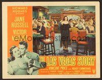 7j059 LAS VEGAS STORY signed LC #5 '52 by sexy Jane Russell, who's dressed up in gambling casino!