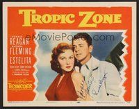 7j076 TROPIC ZONE signed LC #1 '53 by BOTH Ronald Reagan AND sexy Rhonda Fleming!