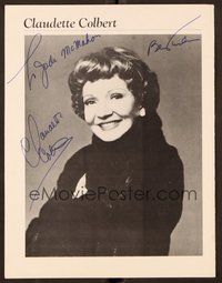 7j082 CLAUDETTE COLBERT signed program page '85 from when she appeared in Broadway's Aren't We All!