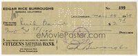 7j023 EDGAR RICE BURROUGHS signed canceled check '38 can be matted & framed with a photo!