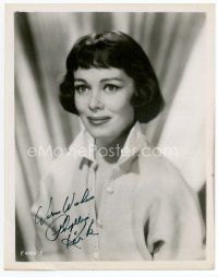 7j172 PHYLLIS KIRK signed 8x10 still '50s close smiling portrait wearing button-up sweater!