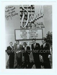 7j236 RAT PACK signed 8.5x11 REPRO still '80s by Joey Bishop, with the rest of the guys at Sands!