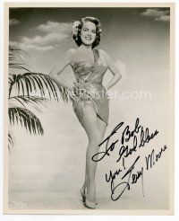 7j177 TERRY MOORE signed 8x10 still '40s full-length in super sexy skimpy tropical outfit!