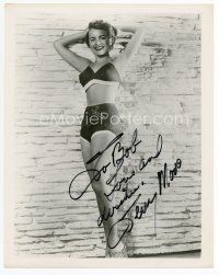 7j178 TERRY MOORE signed 8x10 still '40s full-length modeling sexy two-piece swimsuit!