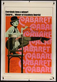 7k178 CABARET linen 1sh R74 Liza Minnelli sings & dances in Nazi Germany, directed by Bob Fosse!