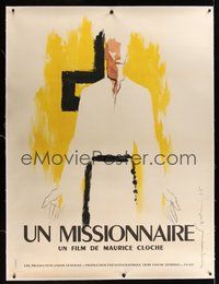 7k035 MISSIONARY linen French 1p '55 Maurice Cloche, cool religious art by Raymond Gid!