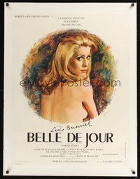 7k092 BELLE DE JOUR linen French 23x32 '67 Luis Bunuel, close up of sexy Catherine Deneuve!