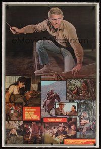 7k285 NEVADA SMITH linen DS 1sh '66 cool completely different photo montage of Steve McQueen!