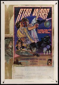 7k328 STAR WARS linen NSS style D 1sh 1978 cool circus poster art by Drew Struzan & Charles White!
