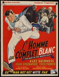 7m128 MAN IN THE WHITE SUIT Belgian '52 different wacky art of scientist inventor Alec Guinness!