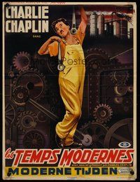 7m129 MODERN TIMES Belgian R54 great different art of Charlie Chaplin!