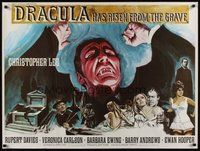 7m110 DRACULA HAS RISEN FROM THE GRAVE British quad '69 Hammer, cool Chantrell art of Lee!
