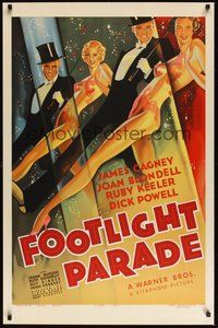 7m085 FOOTLIGHT PARADE S2 recreation 1sh 2001 classic deco art of Cagney, Blondell, Keeler, Powell!